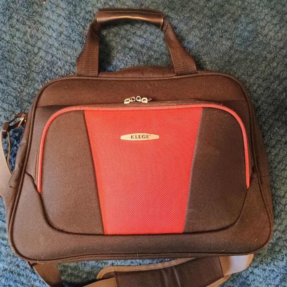 Kluge Laptop Messenger Bag Black‎ Red Professional Briefcase Travel Office Large